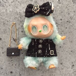 Labubu Luxury Clothes Set Labubu designer luxury  dress Hat and Purse NO DOLL